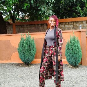 Vibrant Kitenge Pantsuit and Long-Patterned Coat